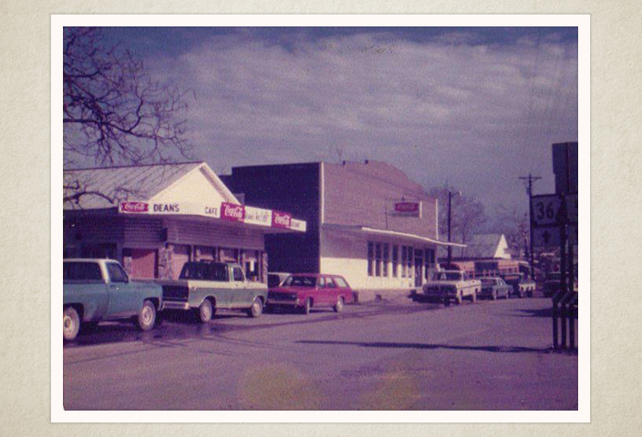 Main Street 1975 Dean’s Cafe, Peters grocery