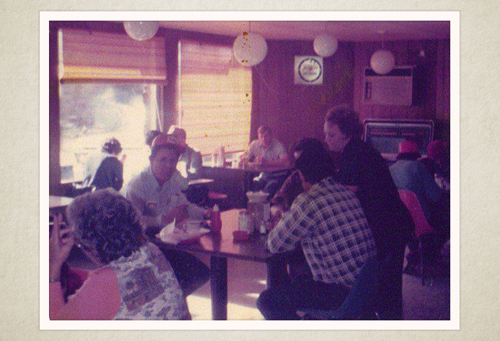 Inside Dean’s cafe 1975
